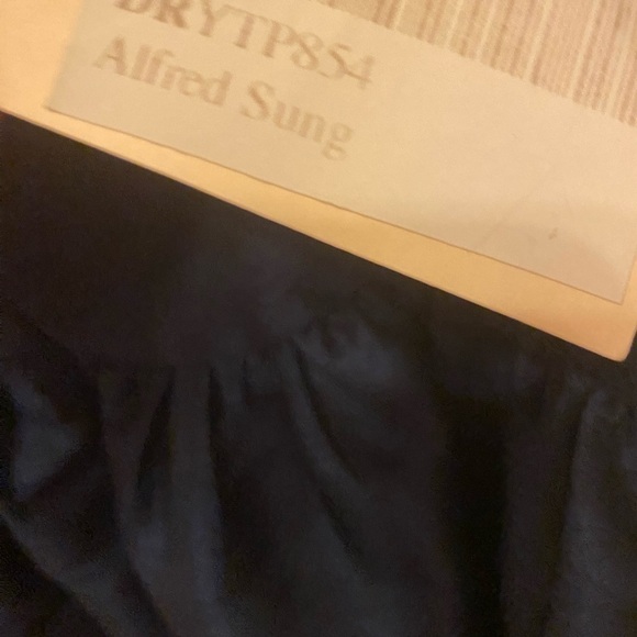 ALFRED SUNG NAVY BLUE HALTER STYLE DRESS MEASUREMENTS PROVIDED. - Picture 7 of 10